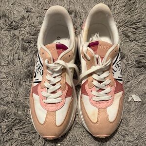 GUESS Women's Peach and White Sneakers